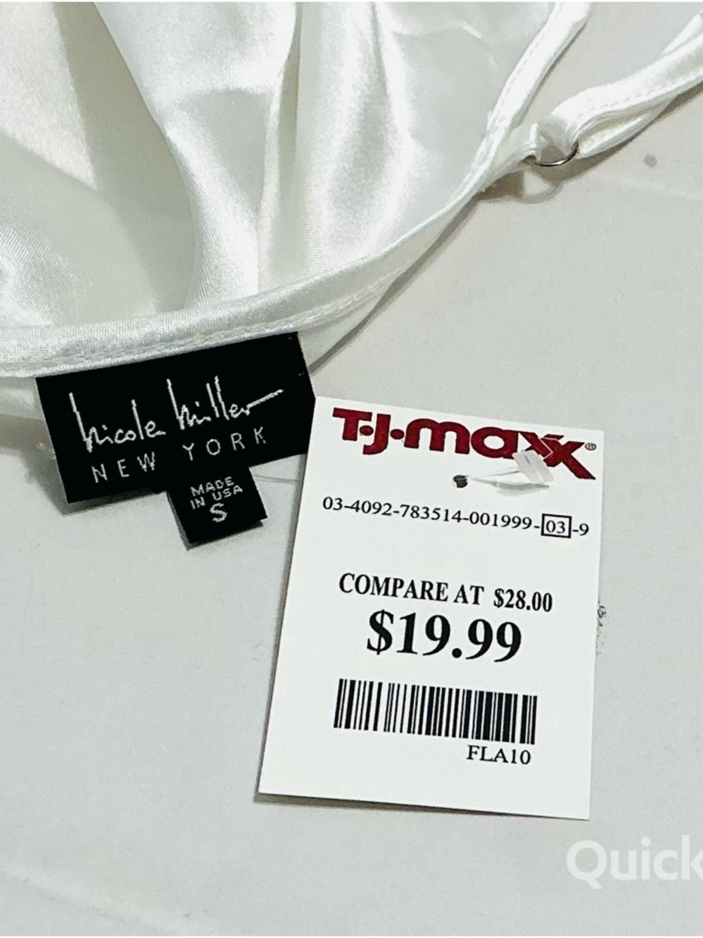NWT Nicole Miller Satin Slip Top in Ivory - Picture 10 of 13